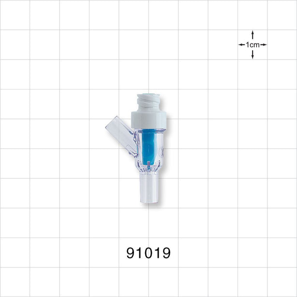 Y Connector, Needleless Injection Site, Swabbable, Female Luer Lock, Tubing Ports - 0.164 inch ID (4.17 mm) - 91019