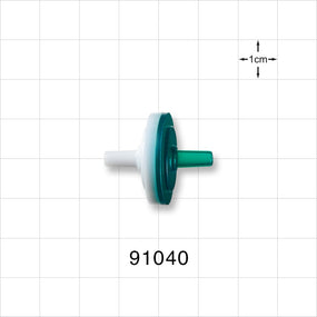 Normally Open Check Valve, White Male Luer Slip Inlet, Green Male Luer Slip Outlet - 0 psi CP; 0.077 psi BP - 91040