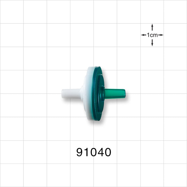 Normally Open Check Valve, White Male Luer Slip Inlet, Green Male Luer Slip Outlet - 0 psi CP; 0.077 psi BP - 91040