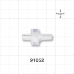 High-Flow Check Valve, Tubing Port Inlet, Tubing Port Outlet - Fits 1/8 inch OD Tubing (0.125 inch, 3.18 mm); 0.029 psi CP - 91052