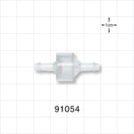 High-Flow Check Valve, Barbed - Fits 3/16 inch ID Tubing (0.188 inch, 4.76 mm); 0.055 psi CP - 91054