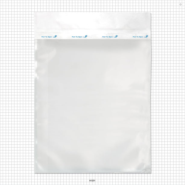 Sterilization Pouch, Peelable Style, Heat Sealable w/Header - Outside Dimensions: 16 inch x 22 inch (406 mm x 559 mm) - 91231
