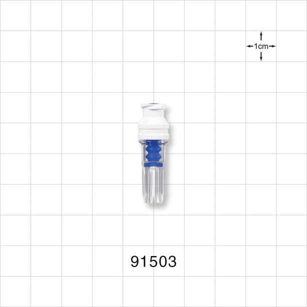 SmartSite™ Needle-Free Valve, Female Luer Lock, Tubing Port - 0.078 inch - 0.072 inch ID (1.96 mm - 1.83 mm) - 91503