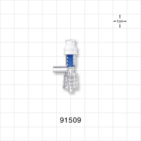 SmartSite™ Needle-Free Valve T Connector, Female Luer Lock, Male Luer with Spin Lock - 0.096 inch - 0.089 inch ID (2.44 mm - 2.26 mm) - 91509