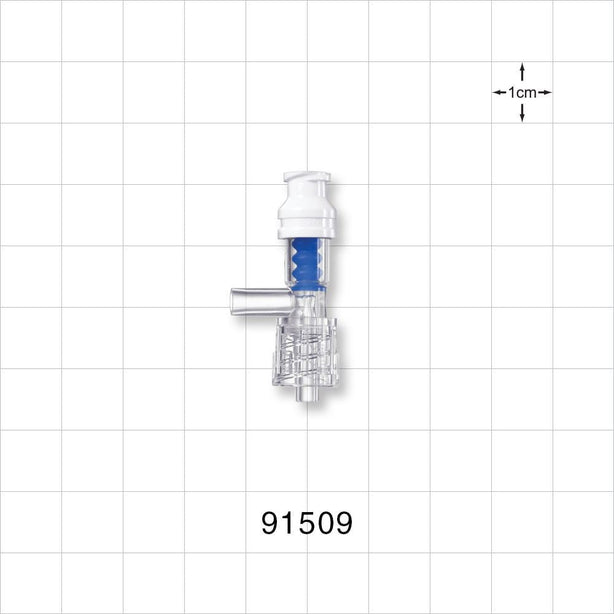 SmartSite™ Needle-Free Valve T Connector, Female Luer Lock, Male Luer with Spin Lock - 0.096 inch - 0.089 inch ID (2.44 mm - 2.26 mm) - 91509
