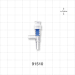 SmartSite™ Needle-Free Valve T Connector, Female Luer Lock, Male Luer Slip - 0.096 inch - 0.089 inch ID (2.44 mm - 2.26 mm) - 91510