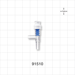 SmartSite™ Needle-Free Valve T Connector, Female Luer Lock, Male Luer Slip - 0.096 inch - 0.089 inch ID (2.44 mm - 2.26 mm) - 91510