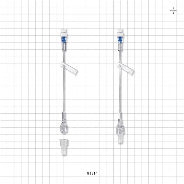 Extension Line, SmartSite™ Needle-Free Valve to Male Luer with Spin Lock and Slide Clamp - 6 inch (152.4 mm) - 91514
