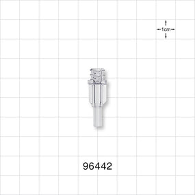 Female Luer Lock, Tubing Port, Clear - 0.106 inch - 0.1 inch ID/0.173 inch - 0.169 inch OD (2.69 mm - 2.54 mm/4.39 mm - 4.29 mm) - 96442