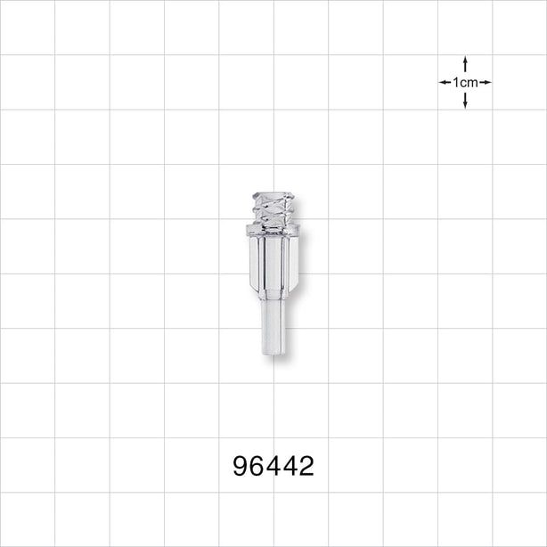 Female Luer Lock, Tubing Port, Clear - 0.106 inch - 0.1 inch ID/0.173 inch - 0.169 inch OD (2.69 mm - 2.54 mm/4.39 mm - 4.29 mm) - 96442