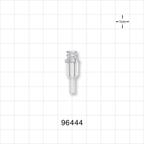 Female Luer Lock, Tubing Port, Clear - 0.106 inch - 0.1 inch ID/0.173 inch - 0.169 inch OD (2.69 mm - 2.54 mm/4.39 mm - 4.29 mm) - 96444