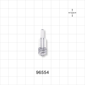 Male Luer Lock, Tubing Port, Clear - 0.106 inch ID/0.169 inch - 0.181 inch OD (2.69 mm/4.29 mm - 4.6 mm) - 96554