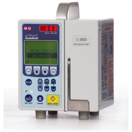 Intuvie LLC (IV Pumps) Large Volume Infusion Pump Z-800WF 9.6V, 4.7Ah NiMH Rechargeable Battery Linear Peristaltic Wireless 1 to 9999 mL Volume 1 to 1200 mL / Hr. Flow Rate Digital Rate Display - Each - 4601A-EA