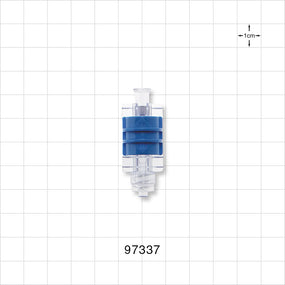 Flow Control Switch, Female Luer Lock Inlet, Male Luer Lock Outlet, Blue -  - 97337