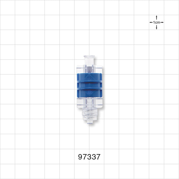 Flow Control Switch, Female Luer Lock Inlet, Male Luer Lock Outlet, Blue -  - 97337