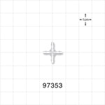 Cross Connector, Barbed - Fits 1/16 inch ID Tubing (0.063 inch, 1.59 mm) - 97353