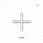 Cross Connector, Barbed - Fits 1/4 inch ID Tubing (0.25 inch, 6.35 mm) - 97358