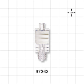 Flow Control Switch, Female Luer Lock Inlet, Male Luer Lock Outlet, White -  - 97362