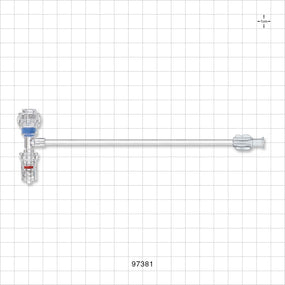 Extension Line, Hemostasis Valve with Rotating Male Luer Lock to Female Luer Lock - 0 FR - 7.3 FR (0 inch - 0.1 inch, 0 mm - 2.54 mm); 6 inch Length (152.4 mm) - 97381
