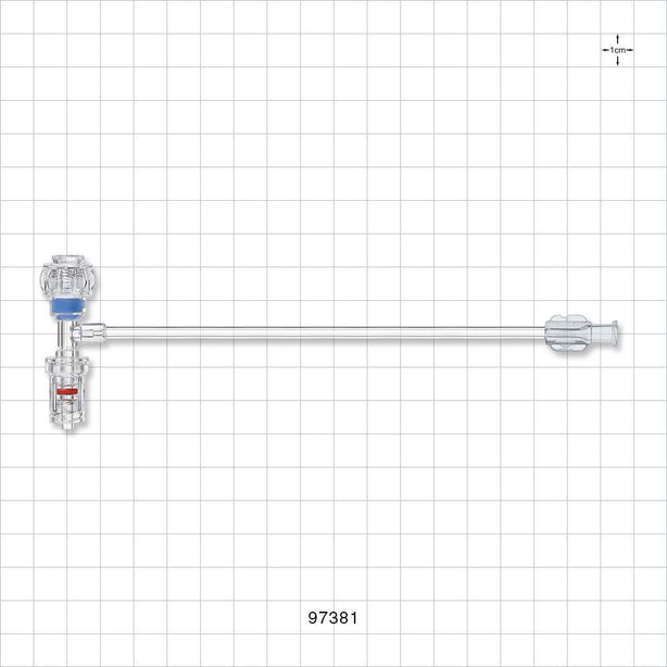 Extension Line, Hemostasis Valve with Rotating Male Luer Lock to Female Luer Lock - 0 FR - 7.3 FR (0 inch - 0.1 inch, 0 mm - 2.54 mm); 6 inch Length (152.4 mm) - 97381
