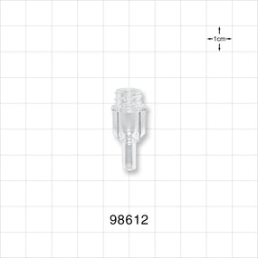 Large-Bore Female Connector, Clear - 0.204 inch OD (5.2 mm); 0.146 inch Thru Hole (3.7 mm) - 98612