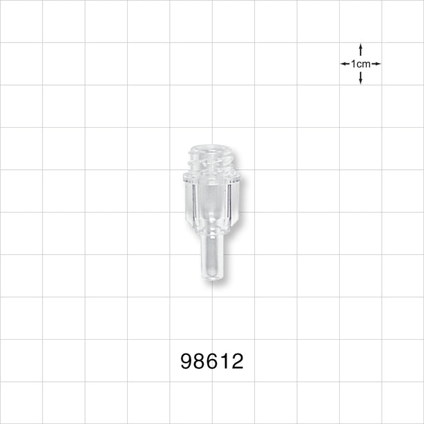 Large-Bore Female Connector, Clear - 0.204 inch OD (5.2 mm); 0.146 inch Thru Hole (3.7 mm) - 98612