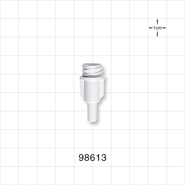 Large-Bore Female Connector, White - 0.204 inch OD (5.2 mm); 0.146 inch Thru Hole (3.7 mm) - 98613