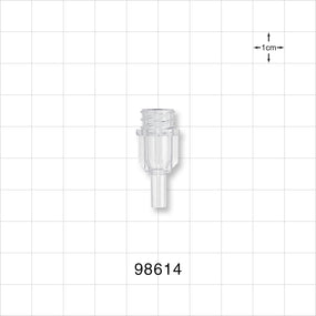 Large Bore Female Connector, Clear - 0.204 inch OD (5.2 mm); 0.146 inch Thru Hole (3.7 mm) - 98614