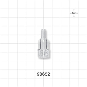 Large Bore Male Connector, Clear - 0.208 inch OD (5.3 mm) OD; 0.146 inch Thru Hole (3.7 mm) - 98652