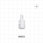 Large Bore Male Connector, White - 0.208 inch OD (5.3 mm) OD; 0.146 inch Thru Hole (3.7 mm) - 98653