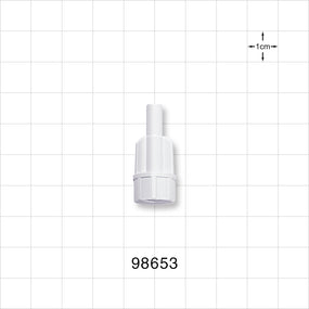 Large Bore Male Connector, White - 0.208 inch OD (5.3 mm) OD; 0.146 inch Thru Hole (3.7 mm) - 98653