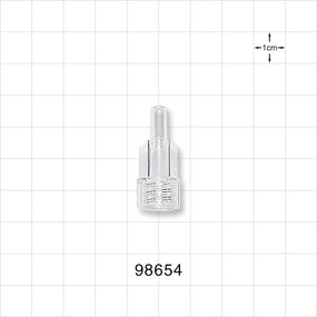 Large Bore Male Connector, Clear - 0.208 inch OD (5.3 mm) OD; 0.146 inch Thru Hole (3.7 mm) - 98654