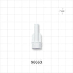 Large-Bore Male Connector, White - 0.236 inch OD (6 mm); 0.181 inch Thru Hole (4.6 mm) - 98663