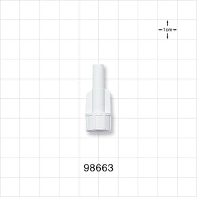 Large-Bore Male Connector, White - 0.236 inch OD (6 mm); 0.181 inch Thru Hole (4.6 mm) - 98663