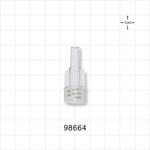 Large Bore Male Connector, Clear - 0.236 inch OD (6 mm); 0.181 inch Thru Hole (4.6 mm) - 98664
