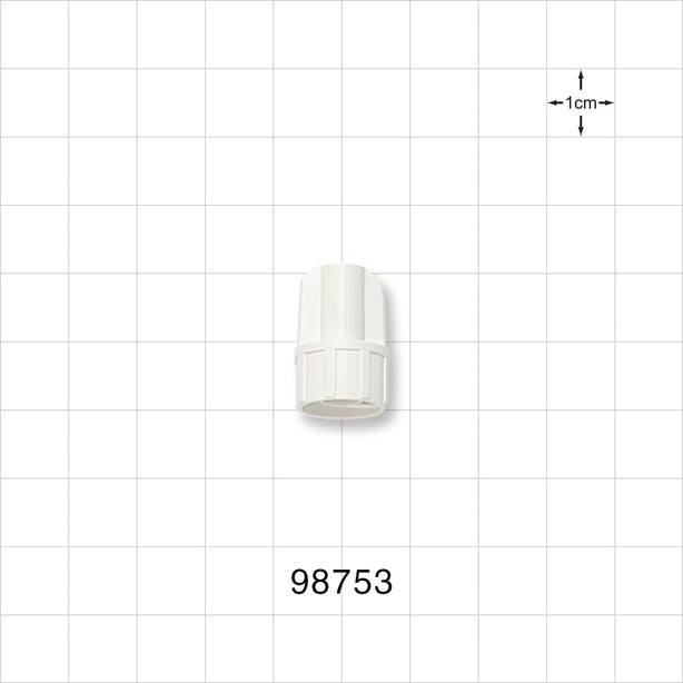 Large-Bore Male Cap, Non-Vented, White -  - 98753