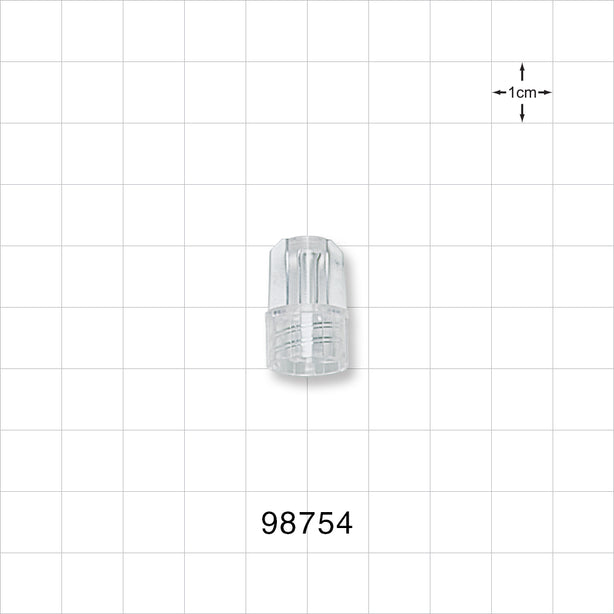 Large-Bore Male Cap, Non-Vented, Clear -  - 98754