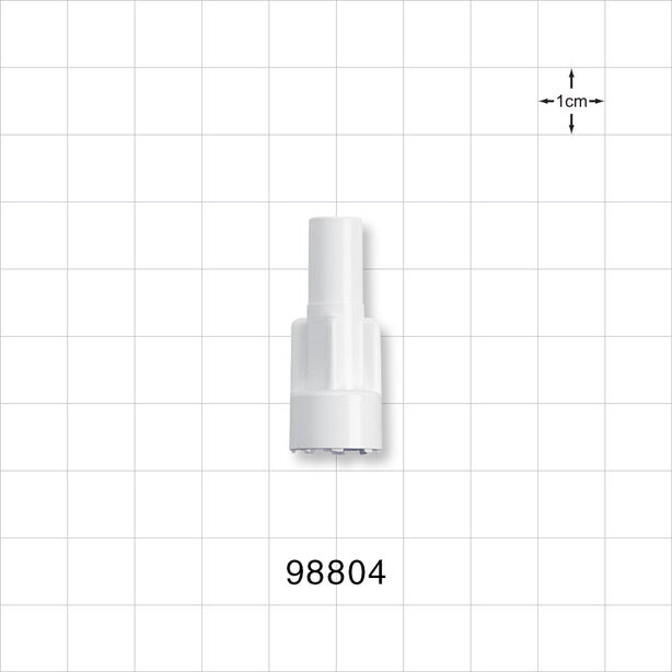 Large-Bore Male Connector, White - 0.315 inch OD (8 mm); 0.197 inch Thru Hole (5 mm) - 98804