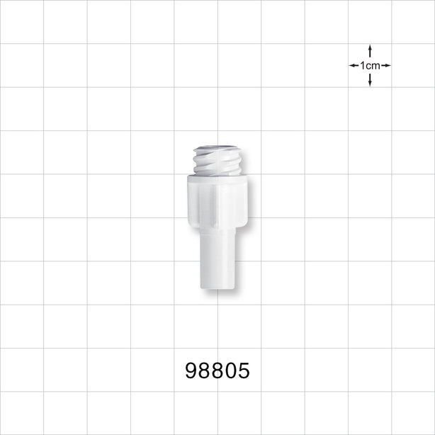 Large-Bore Female Connector, White - 0.315 inch OD (8 mm); 0.236 inch Thru Hole (6 mm) - 98805