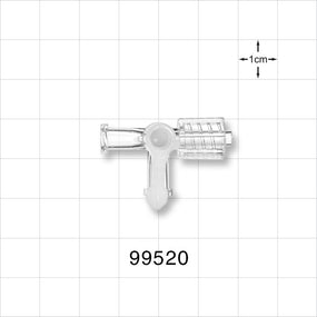 3-Way Stopcock, 2 Female Luer Locks, Male Luer with Spin Lock - 0.101 inch Thru Hole (2.57 mm); 43.5 psi - 99520