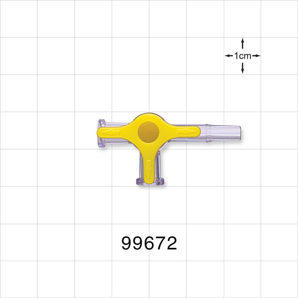 4-Way Stopcock, 2 Female Luer Locks, Male Luer Slip - 58 psi - 99672
