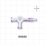 4-Way Stopcock, 2 Female Luer Locks, Tubing Port - Fits 3 mm ID x 4.1 mm OD Tubing (0.118 inch x 0.161 inch); 58 psi - 99680