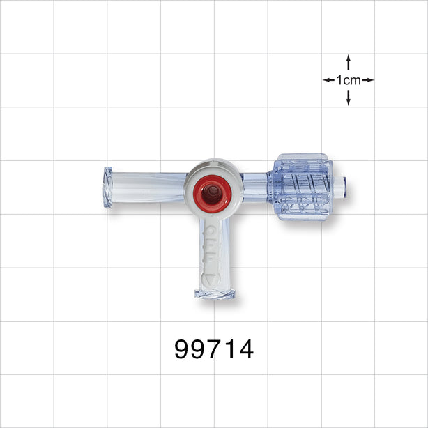 4-Way Stopcock, 2 Female Luer Locks, Swivel Male Luer Lock - 50 psi - 99714