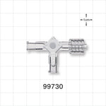 3-Way Stopcock, 2 Female Luer Locks, Swivel Male Luer Lock - 200 psi - 99730