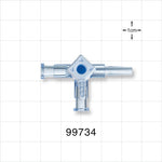 3-Way Stopcock, 2 Female Luer Locks, Male Luer Slip - 500 psi - 99734
