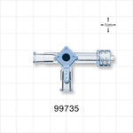 3-Way Stopcock, 2 Female Luer Locks, Male Luer Lock - 500 psi - 99735
