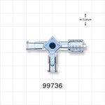 3-Way Stopcock, 2 Female Luer Locks, Swivel Male Luer Lock - 500 psi - 99736