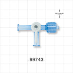 2-Way Stopcock, 2 Female Luer Locks, Swivel Male Luer Lock, 90 Degree Turn Handle - 50 psi - 99743