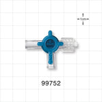 2-Way Stopcock, 2 Female Luer Locks, Swivel Male Luer Lock, 90 Degree Turn Handle - 0.105 inch Thru Hole (2.66 mm); 45 psi - 99752