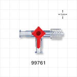 3-Way Stopcock, 2 Female Luer Locks, Swivel Male Luer Lock - 1200 psi - 99761